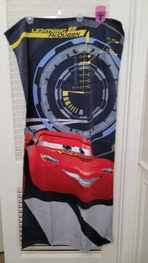 Disney Pixar Cars Beach Towel 28x55 Lightning McQueen Kids Bath Jay Franco
